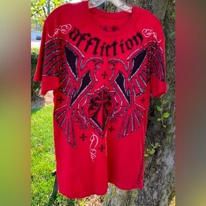 Mens Affliction tee Sz Medium GUC